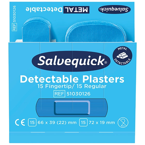 Salvequick Pflasterstrips Blue Detectable Refill