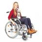 Preview: Servomobil Rollstuhl aus Stahl - Beinstützen-Set, höhen- u. winkelverstellbar, silber/schwarz